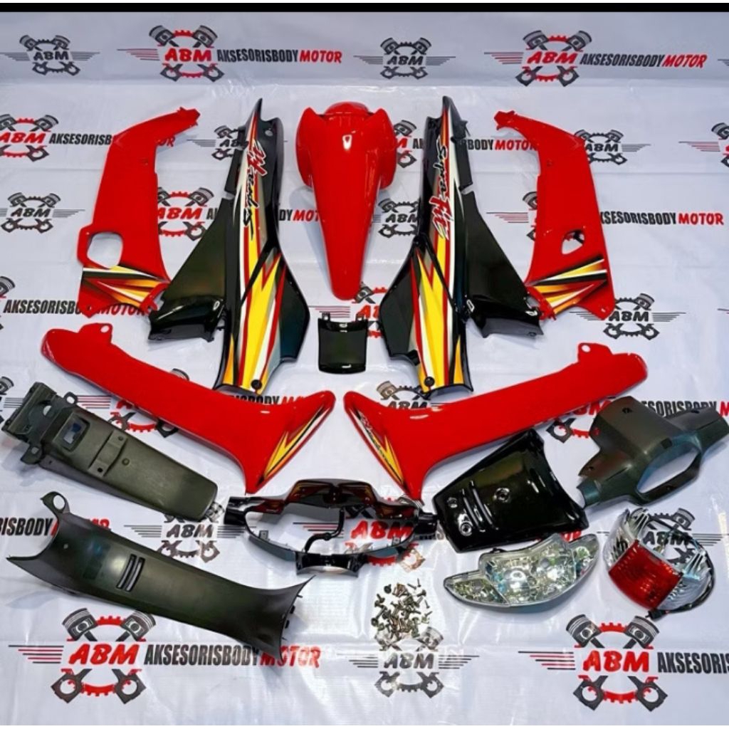 PROMO  Full Set body Halus Kasar Supra Fit Lama Warna Merah