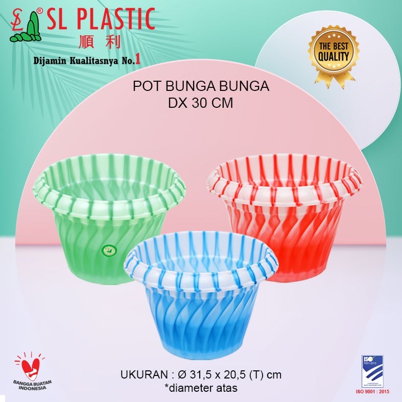 Pot Bunga Bunga 30 cm DX Warna SL Plastic