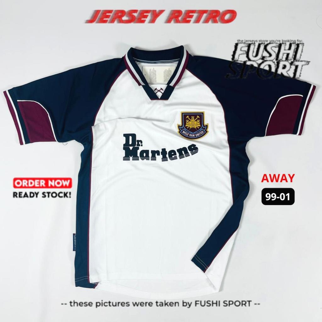 RETRO | Jersey Baju Bola Westham Away Dr. Martens 1999 2001