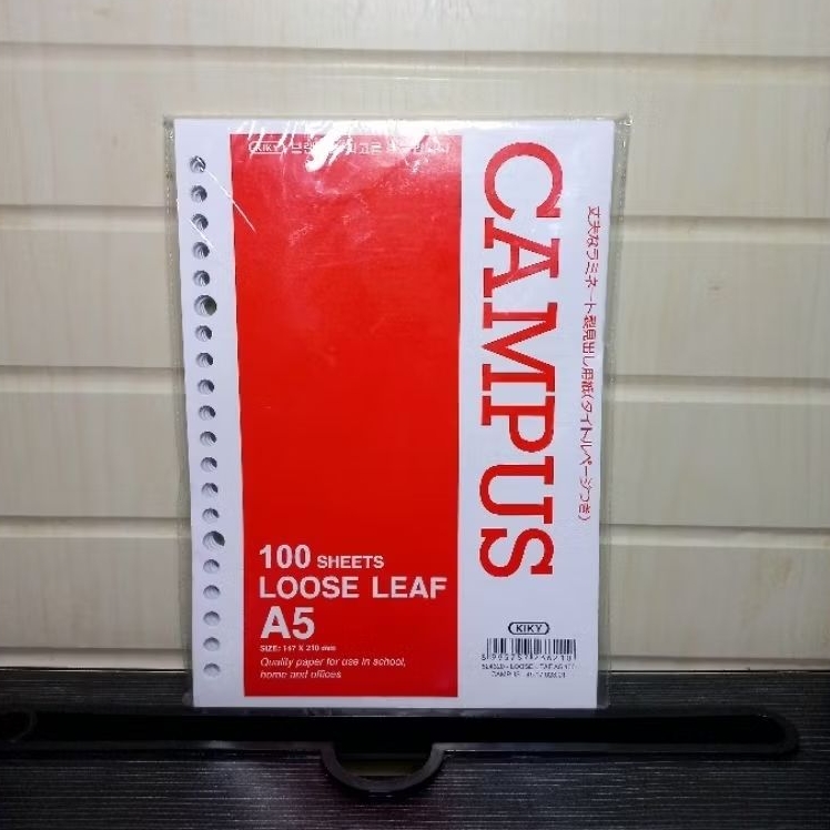 [PRELOVED] KIKY CAMPUS LOOSE LEAF A5 LEMBAR PUTIH BERGARIS ISI 75 - Isi kertas file binder Kiky Camp