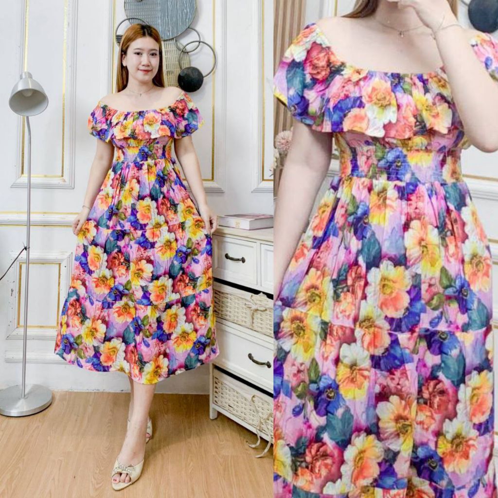 Dress rayon bali nora panjang / dress sabrina / baju bali / homedress