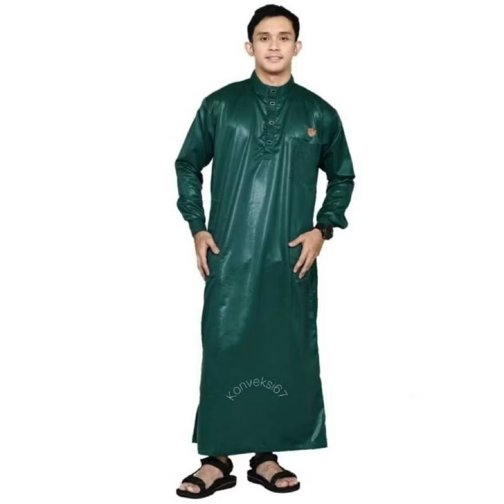 JUBAH GAMIS PRIA MODEL HARMAIN MANSET POLYESTER PREMIUM