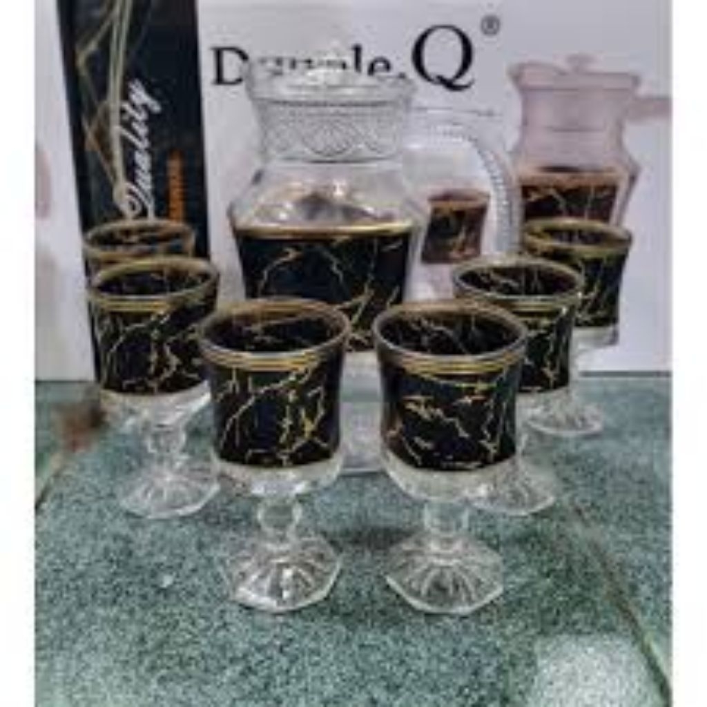TEKO SET GELAS KACA/ESKAN SET KACA DOUBLE Q MOSSIVA