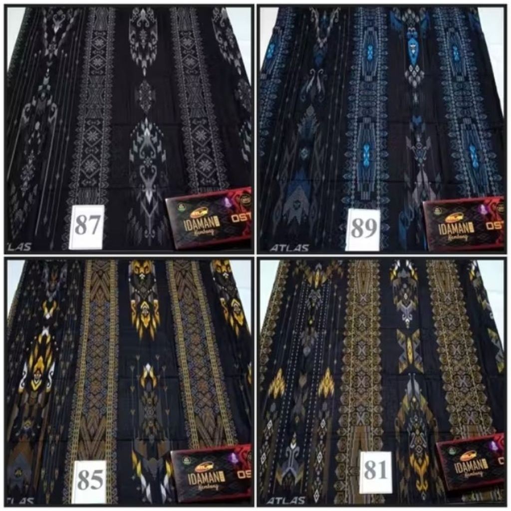 SARUNG ATLAS IDAMAN HARMONI ATLAS IDAMAN KEMBANG GOLD MOTIF BHS