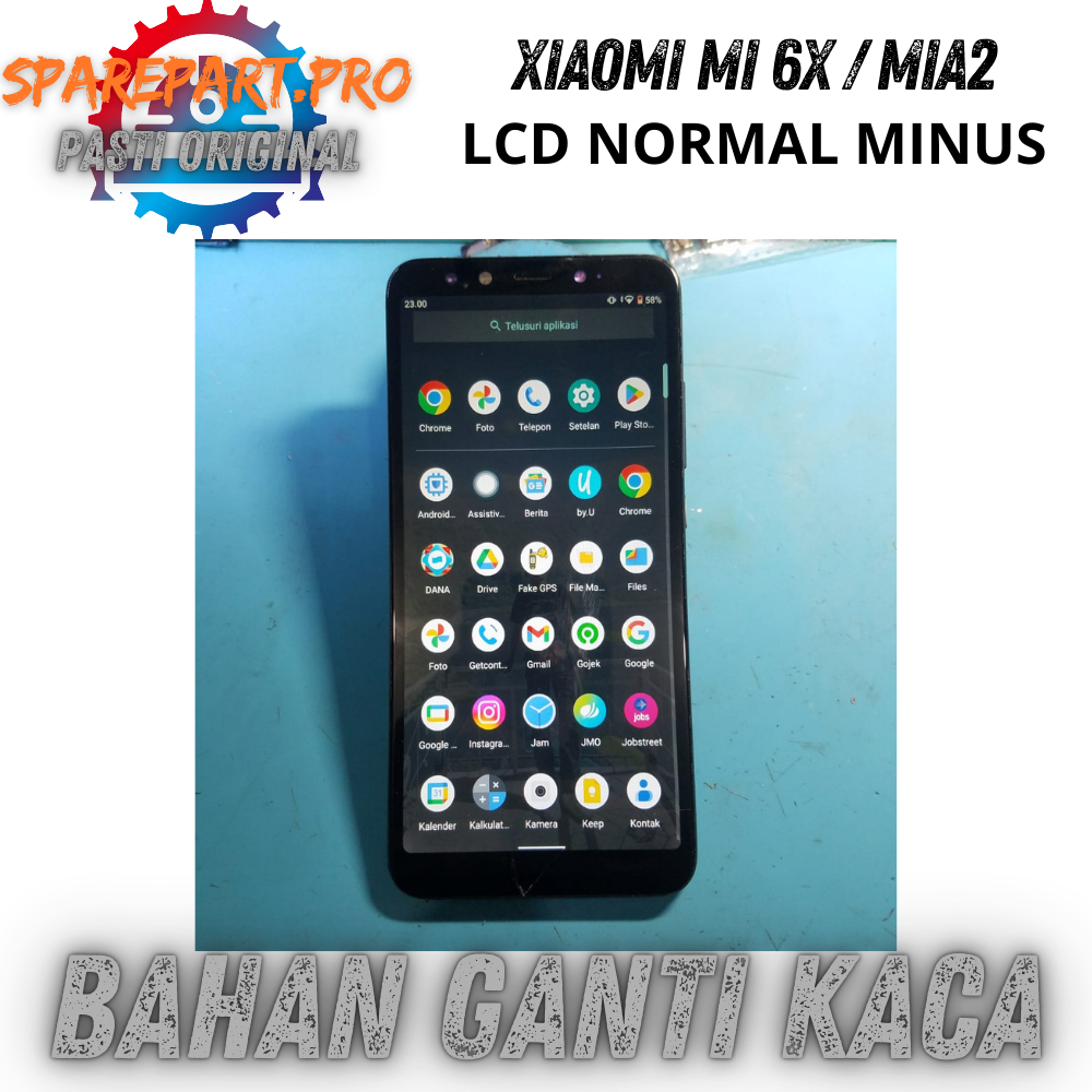 LCD XIAOMI MI6X / MIA2 NORMAL MINUS RETAK BAHAN