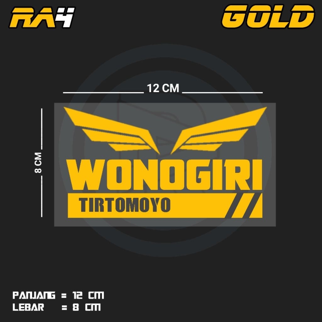 STIKER CUTTING TULISAN WONOGIRI TIRTOMOYO | RA4 KEC