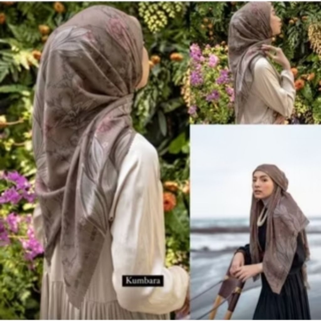 Ramaya Scarf Kumbara Heaven Lights HL Preloved hijab segi empat