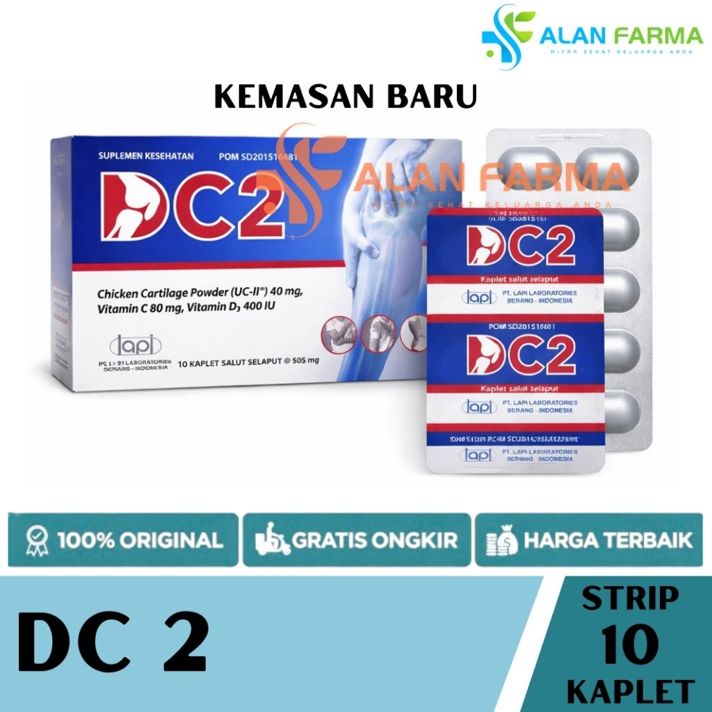 DC2 Strip isi 10 Tablet KEMASAN BARU | DC 2 Suplemen Tulang