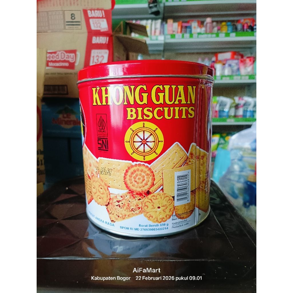 Khongguan kaleng assorted 650gr/biskuit khongguan