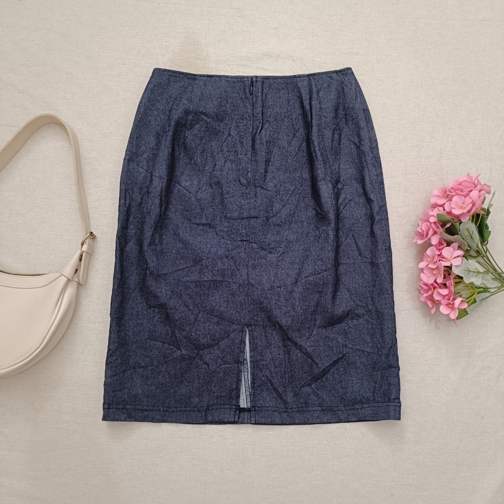 Rok Pencil Soft Denim Adam et Rope Y2K Minimalist Grunge Aesthetic