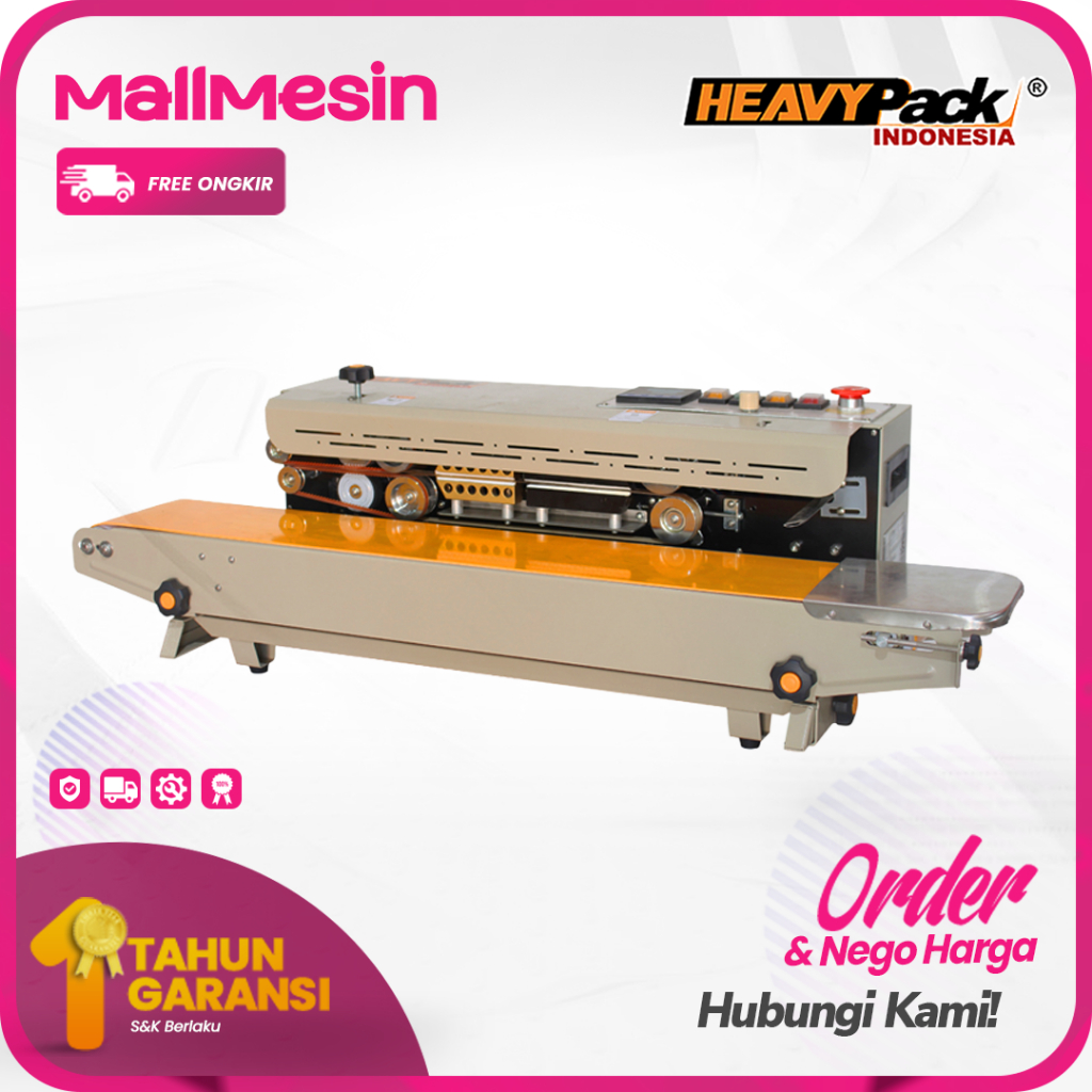 Continuous Band Sealer Mesin Seal isi Nitrogen DBF-1000AN HEAVYPACK