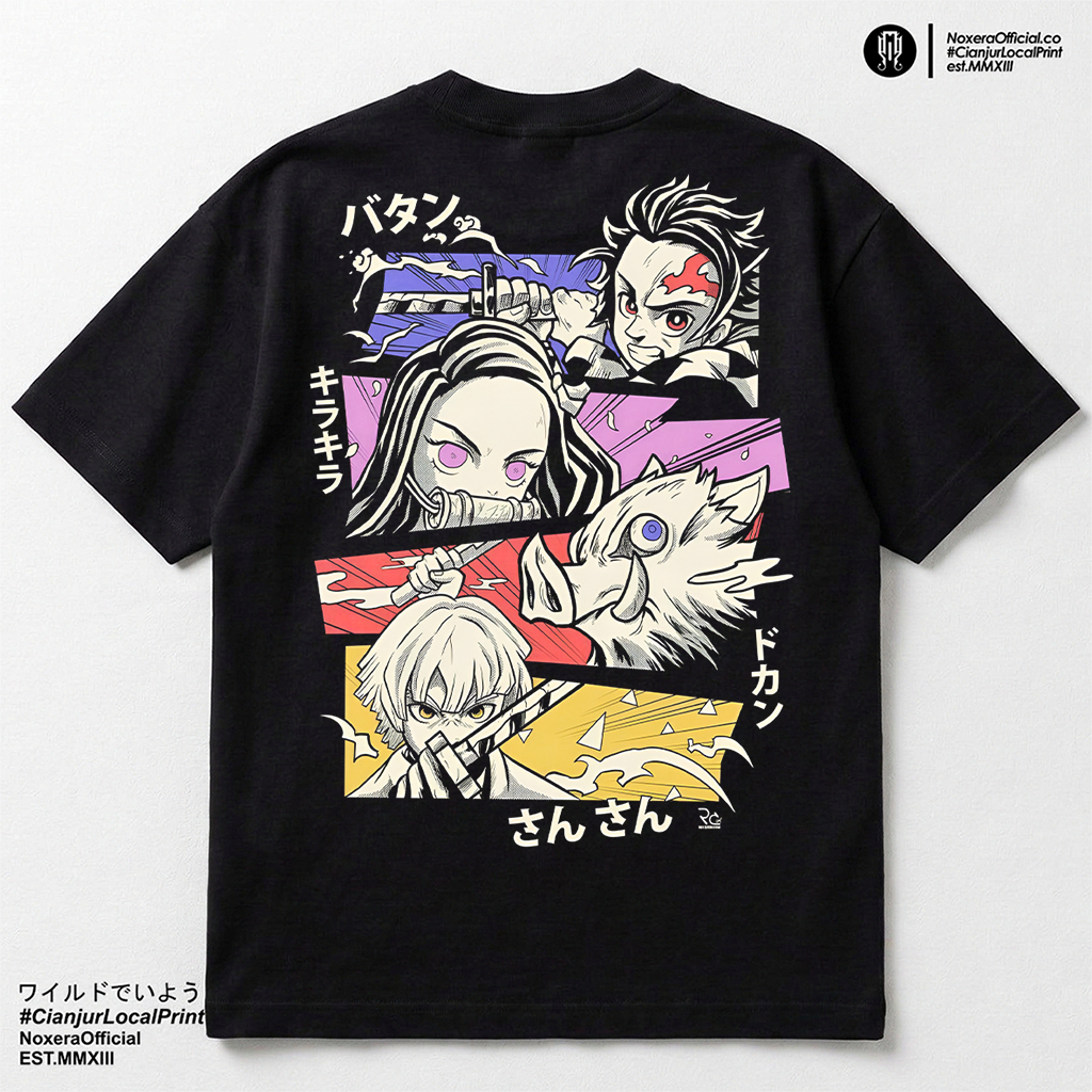 Kaos Original Anime DEMON SLAYER – Tshirt Anime Premium Cotton 24s Unisex
