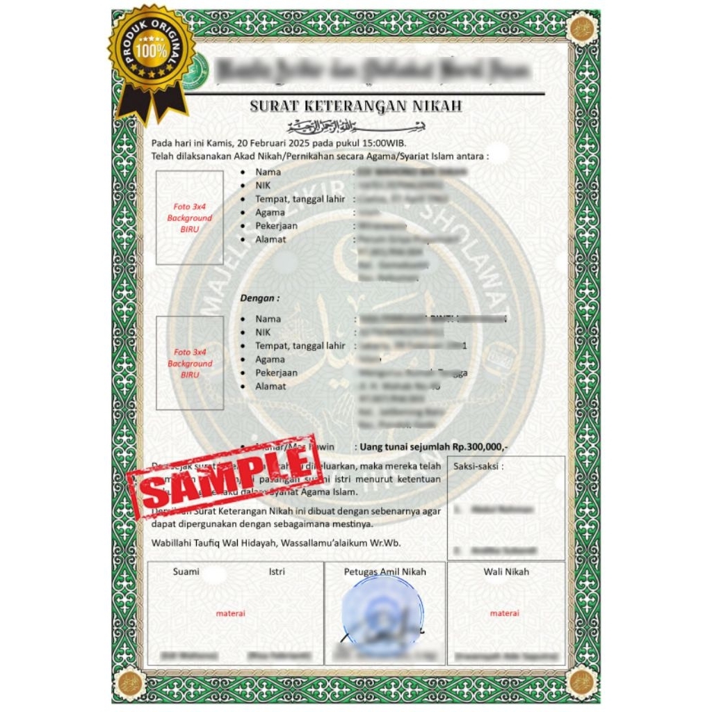 Keterangan Nikah Agama