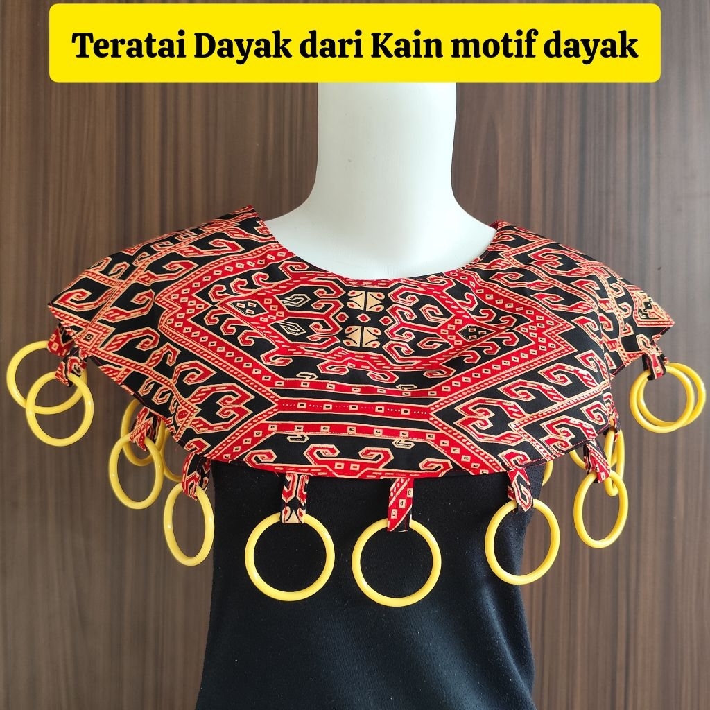 teratai kain dayak / kalung teratai dayak Kalimantan / teratai kain dayak motif / rompi teratai daya