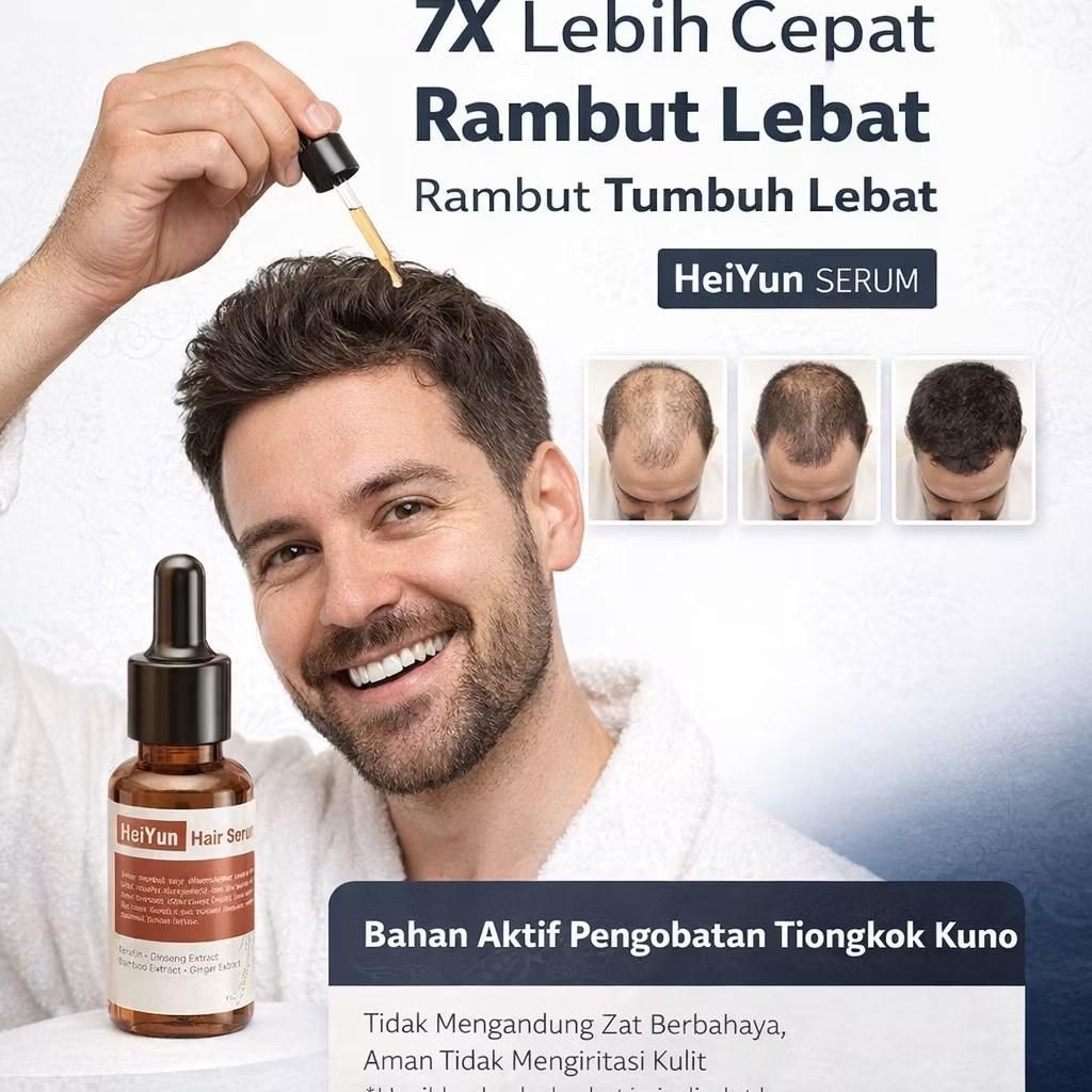 HeiYun Hair Serum Penumbuh Rambut Botak Ampuh | Atasi Rambut Rontok Parah & Menipis | Hair Growth Se