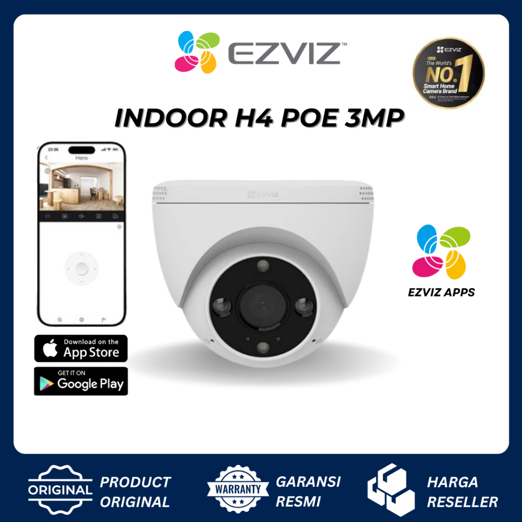 EZVIZ INDOOR H4 POE 3MP IP CAMERA CCTV - ORIGINAL EZVIZ