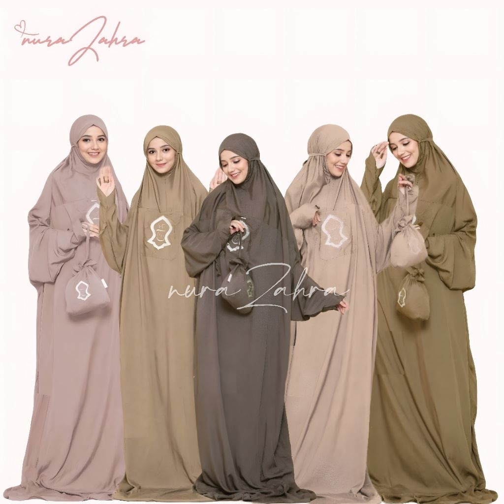 Mukena Terusan Rayon Terompah dengan Saku dan Tali Jari