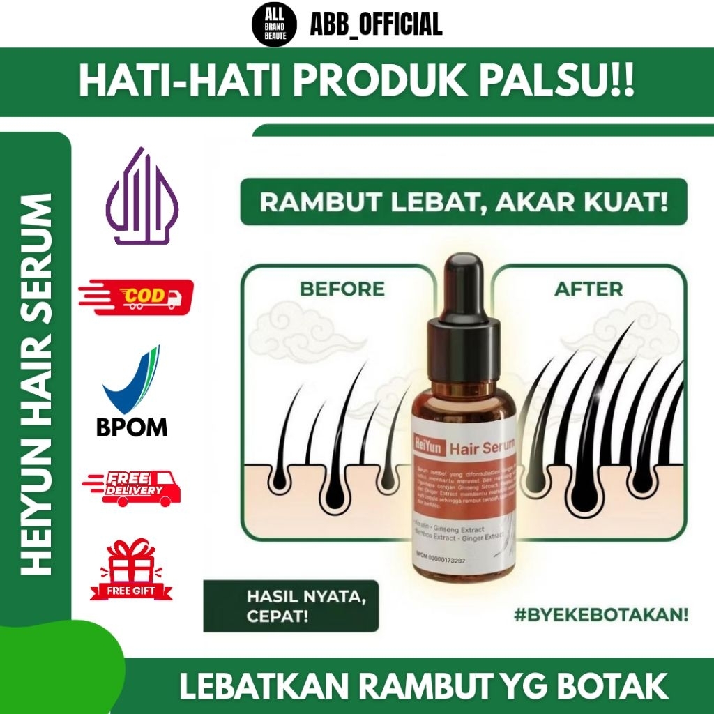 HeiYun Serum Penumbuh Rambut Botak Ampuh | Atasi Rambut Rontok Parah & Menipis | Hair Growth Serum P