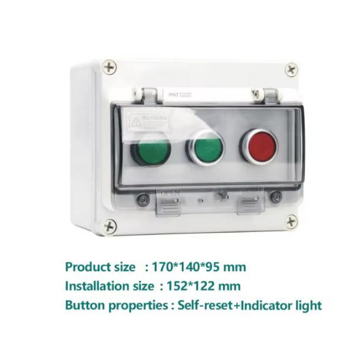 READY Waterproof button box outdoor switch control box emergency stop reset - 170-140-95