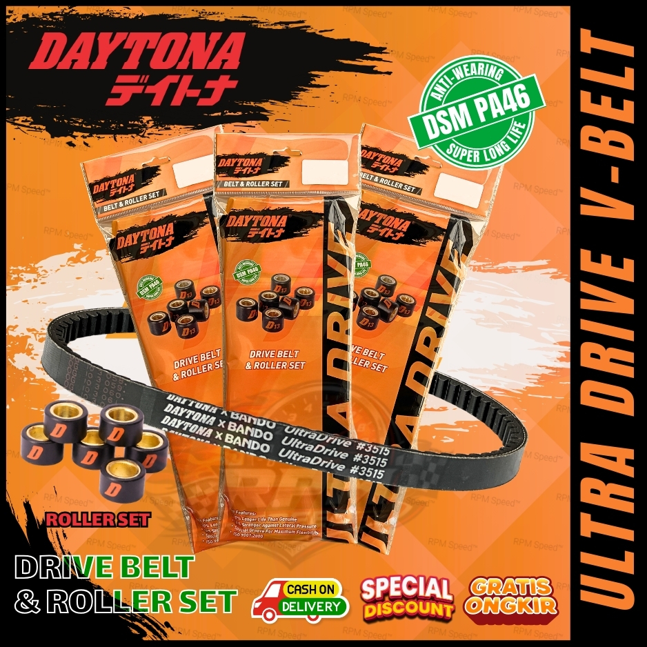 VANBELT DRIVE BELT & ROLLER SET ULTRA DRIVE V-BELT DAYTONA K44 BEAT eSP VARIO 110 eSP K25 KZL BEAT F