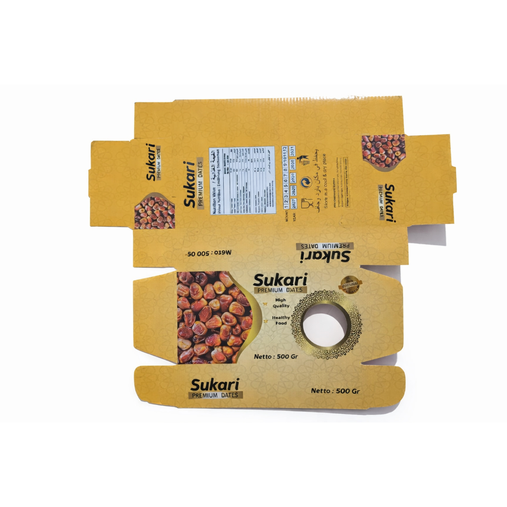 Dus Kurma Sukari 500gr Universal | Box Kurma Sukari 500 Gram | Kardus Repack Kurma Sukari | Kemasan 