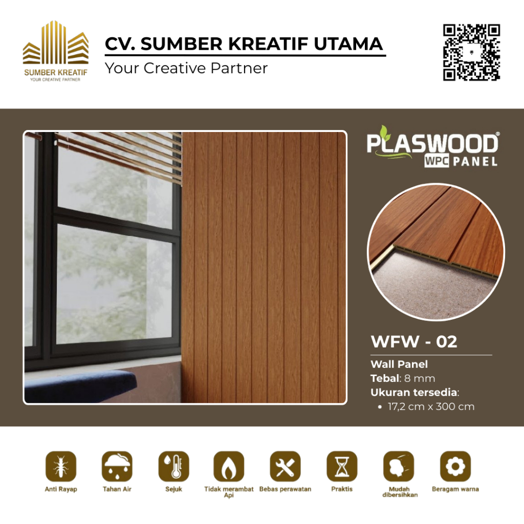 Panel Dinding Interior / Wallpanel WPC Plaswood - WFW 02
