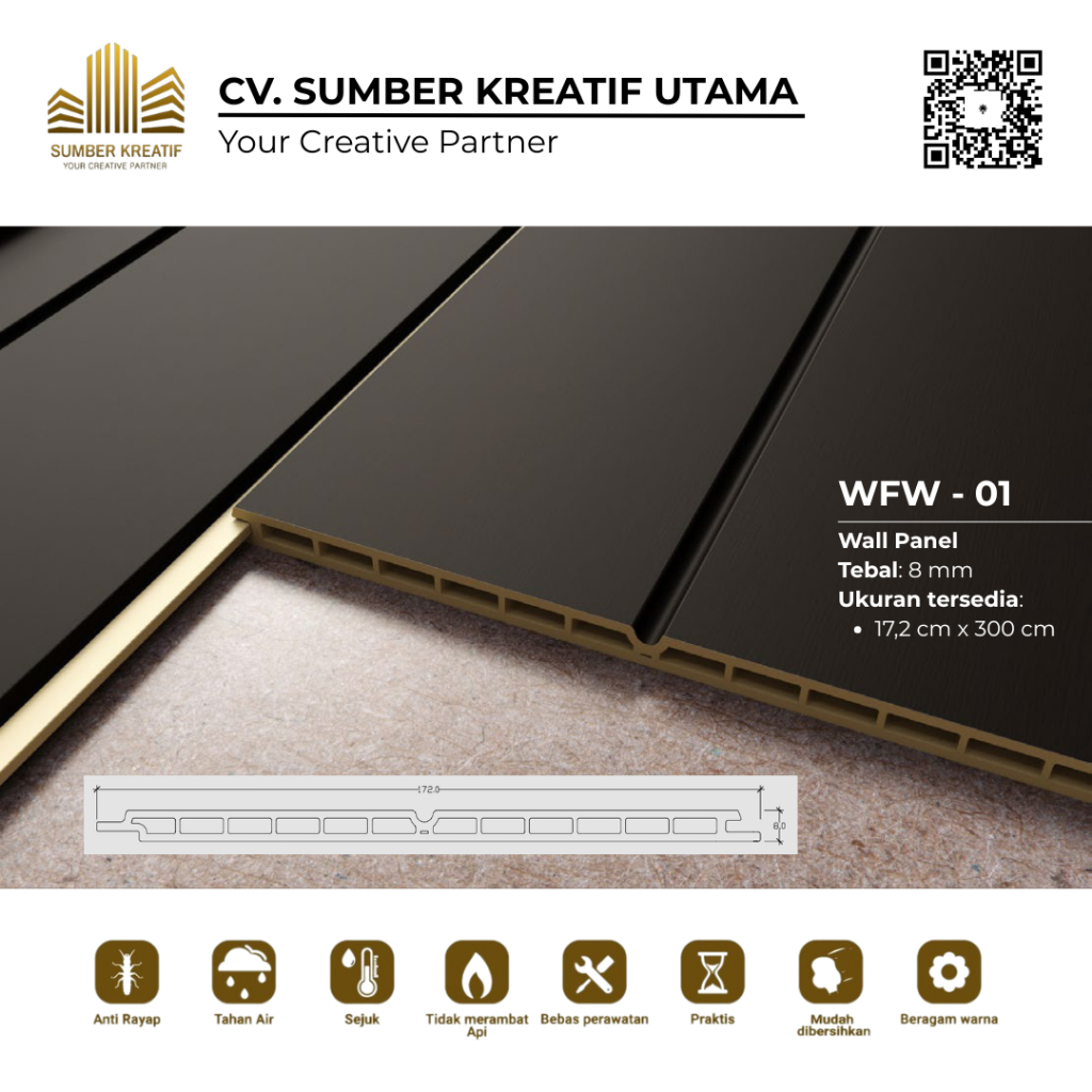 Panel Dinding Interior / Wallpanel WPC Plaswood - WFW 01