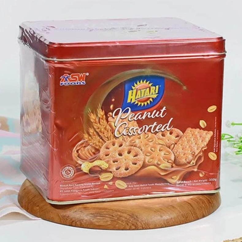 ASW Hatari Peanut Assorted Biscuits Kaleng 350gr