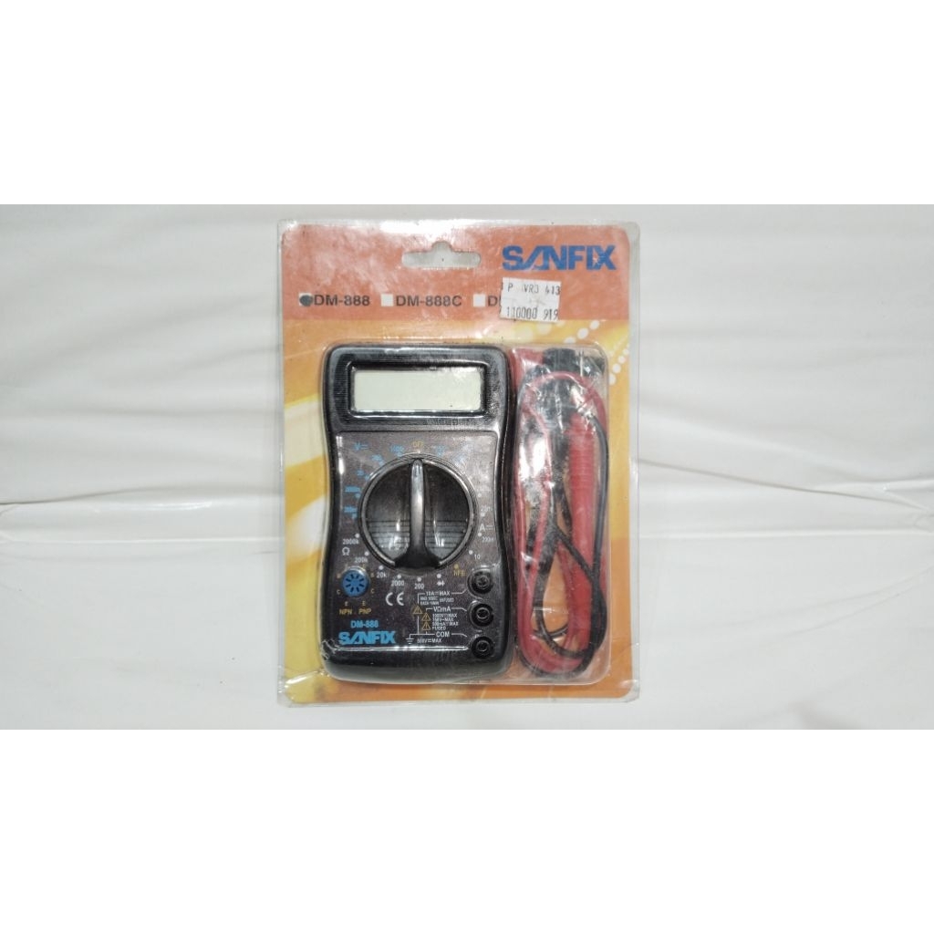 Sanfix Multimeter Digital DM-888C Tester Elektronik dengan Kabel Merah Hitam
