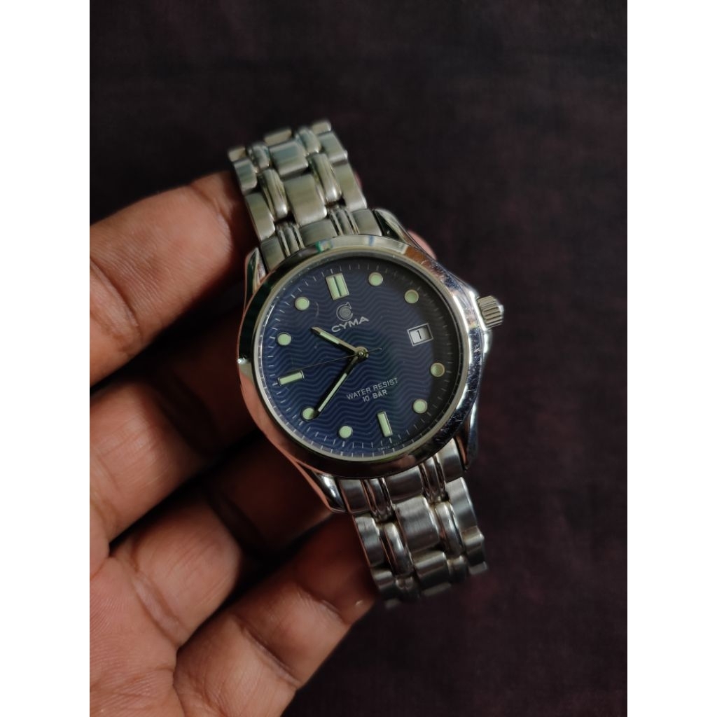 Jam Tangan Pria Cyma Wave Dial Original Swiss