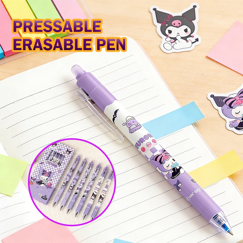 6Pcs Pulpen Bisa Dihapus 1 Pack Tampilan Cantik, Klip Transparan Pulpen Responsif Mudah Dihapus