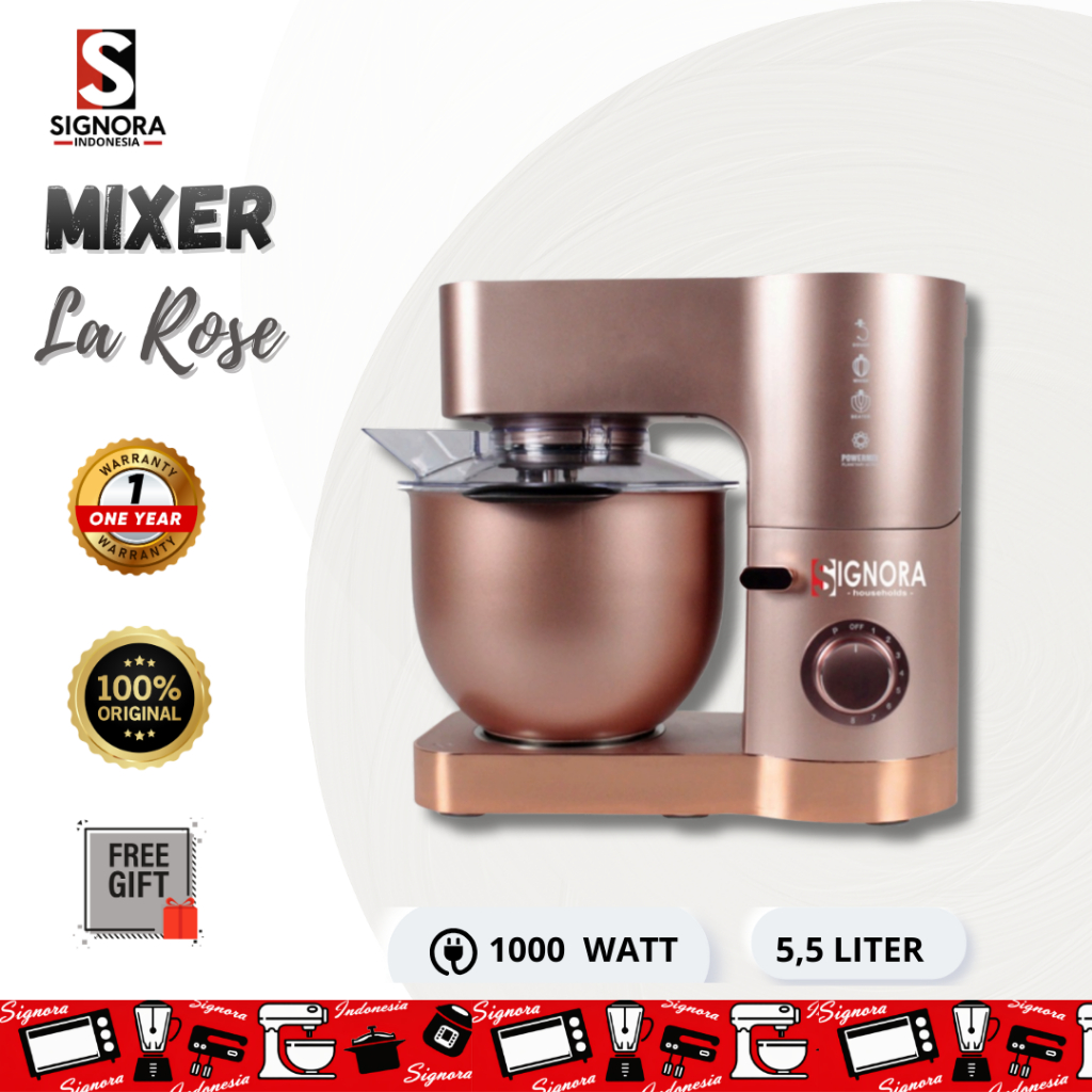 Signora Stand Mixer La Rose 5,5L – Mixer Roti & Kue SIgnora