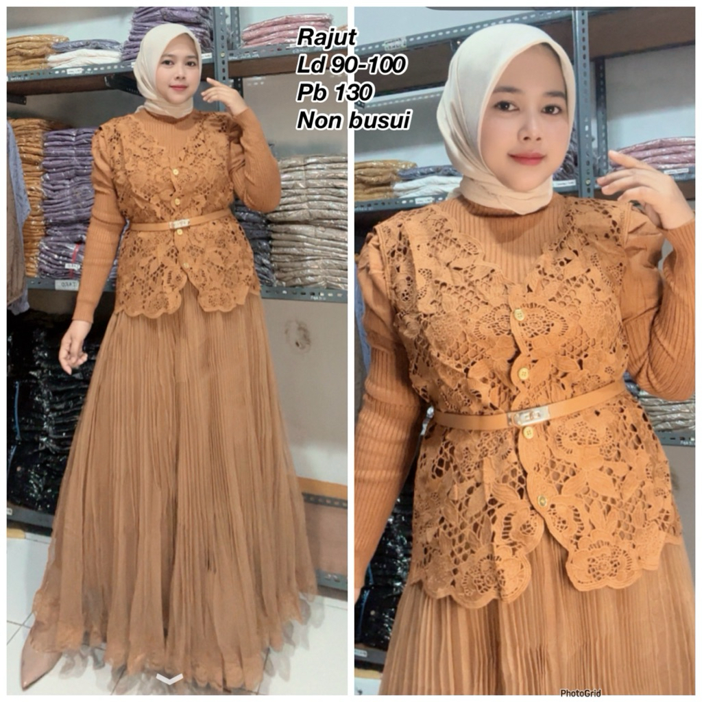 Dress set rompi // dress tutu // midi dress // set rompi lepas pasang