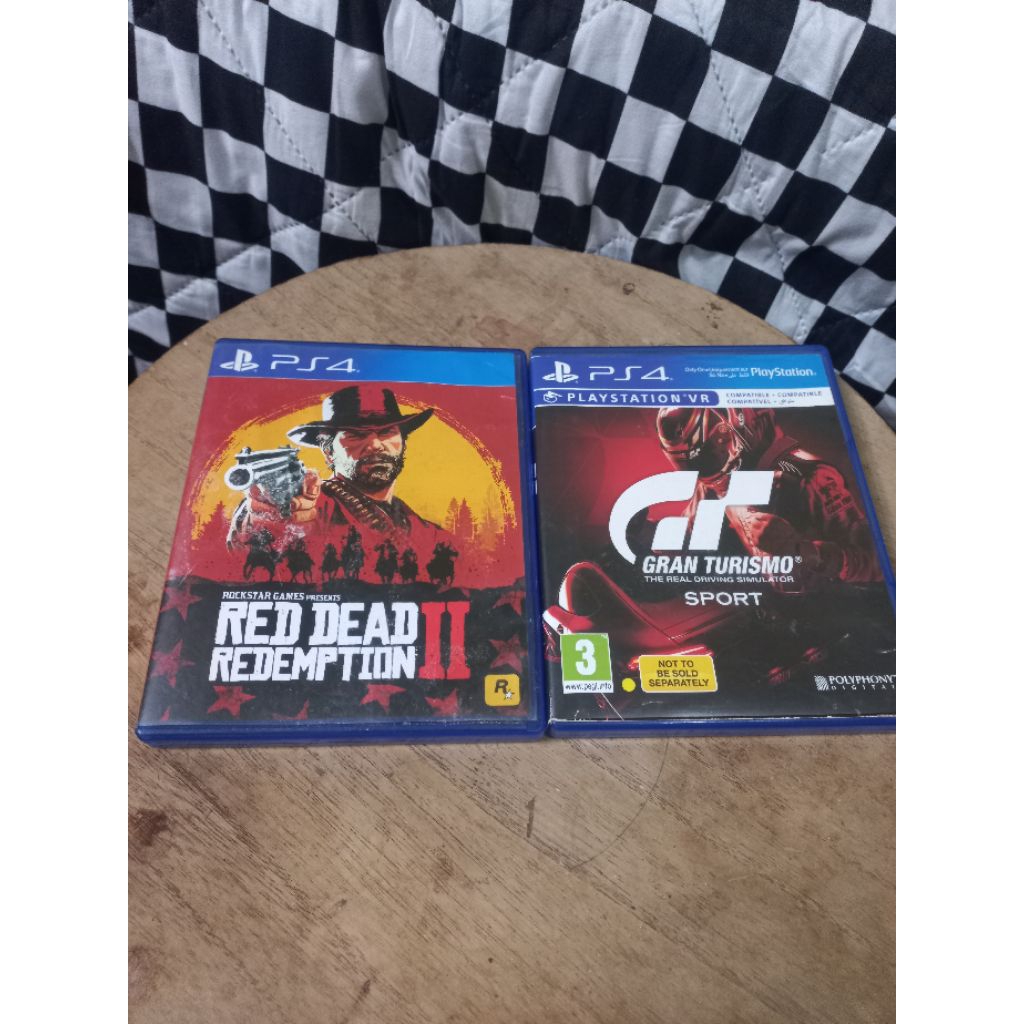 Borongan BD kaset PS4 RDR2 + GrandTurismo