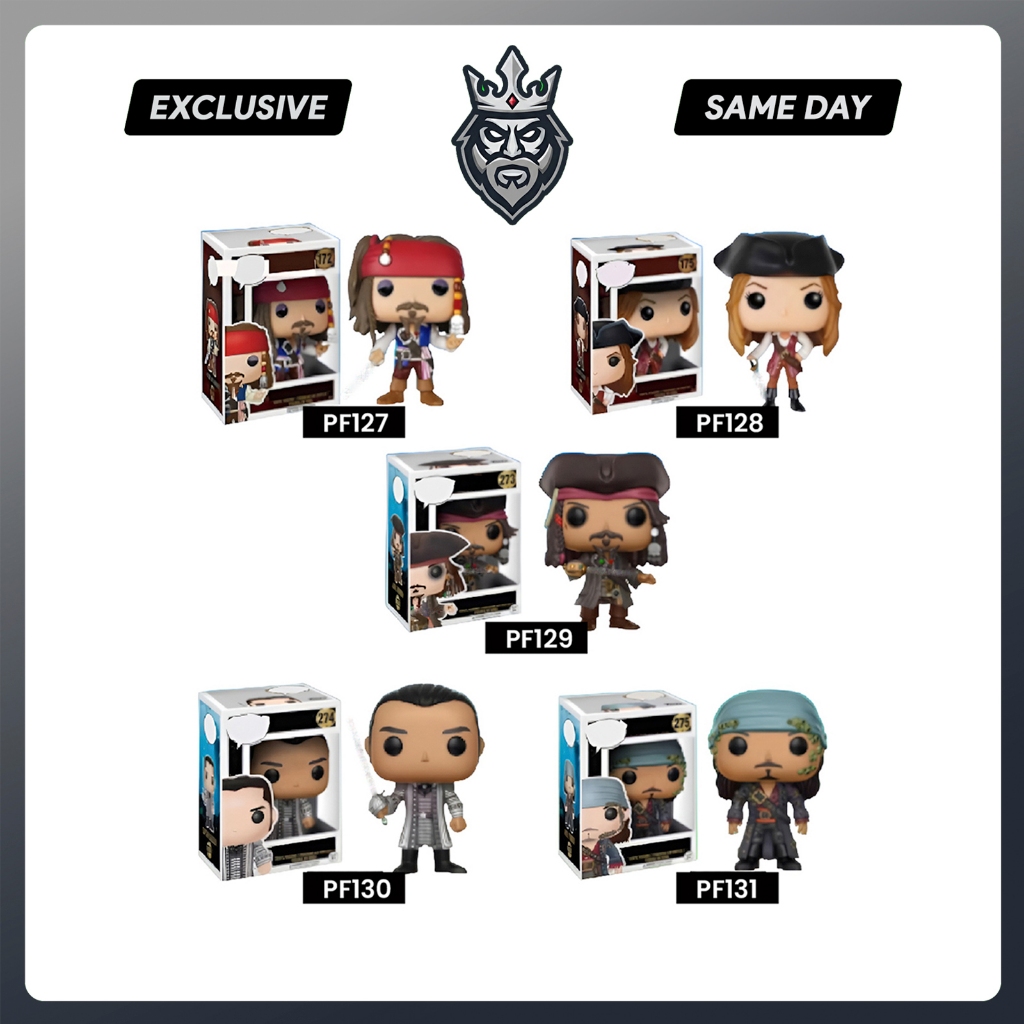 Figure Pop Action Figure Jack Sparrow Kapten Keren dengan Pedang & Aksesori Lengkap