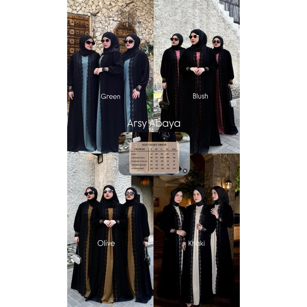 ARSY ABAYA SHAFIYAH ABAYA GUZEL ABAYA NADEEA FATIMAH DRESS NADIA BROKAT NADEEA RANIA DRESS NADEEA.ID
