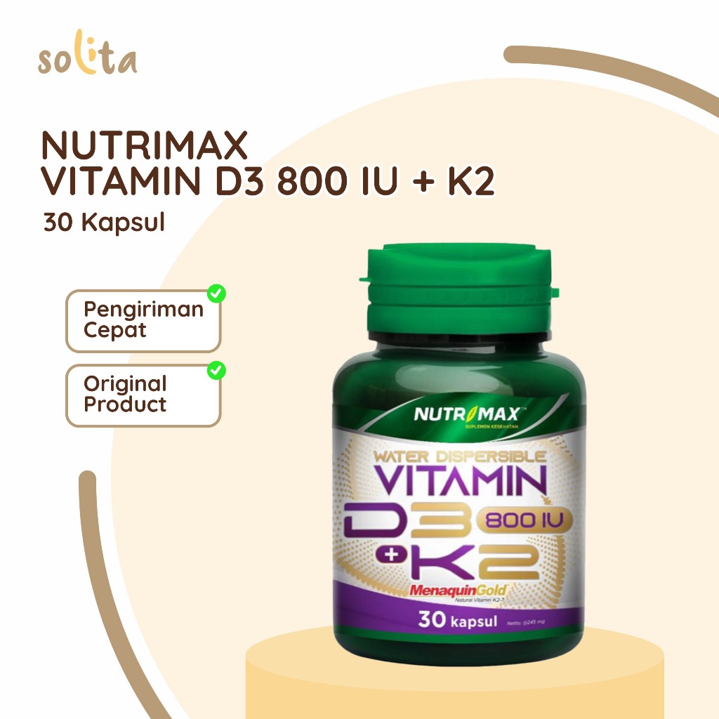Nutrimax Vitamin D3+K2 / Vit D3 Water Dispersible K2 / Vit D 800 IU K 40 mcg