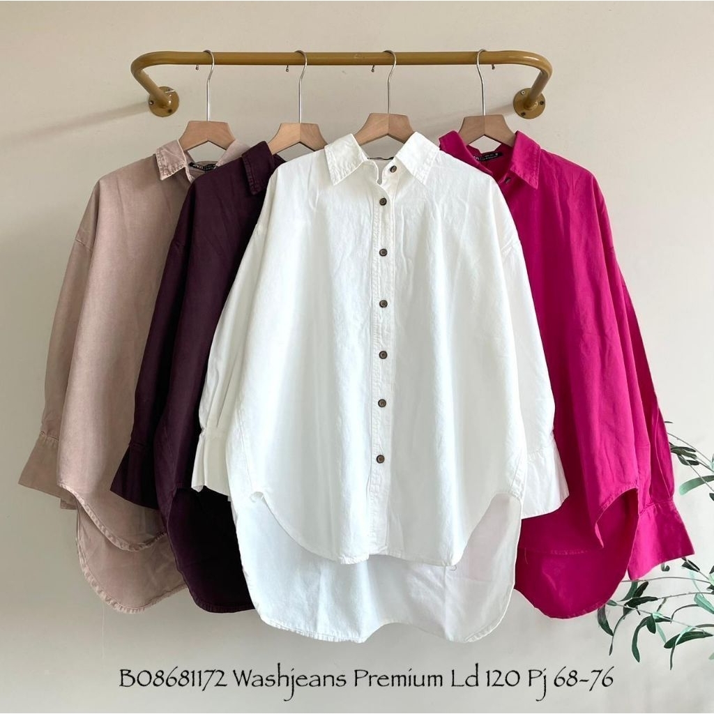Real pic ORIGINAL dan TERMURAH Kemeja Oversize soft jeans PREMIUM Butik / Kemeja Jumbo Jeans fashion