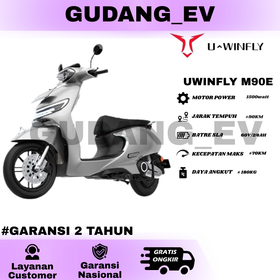 U WINFLY Motor Listrik M90E TERBARU LITHIUM POWER 1500WATT(NEW LAUNCING