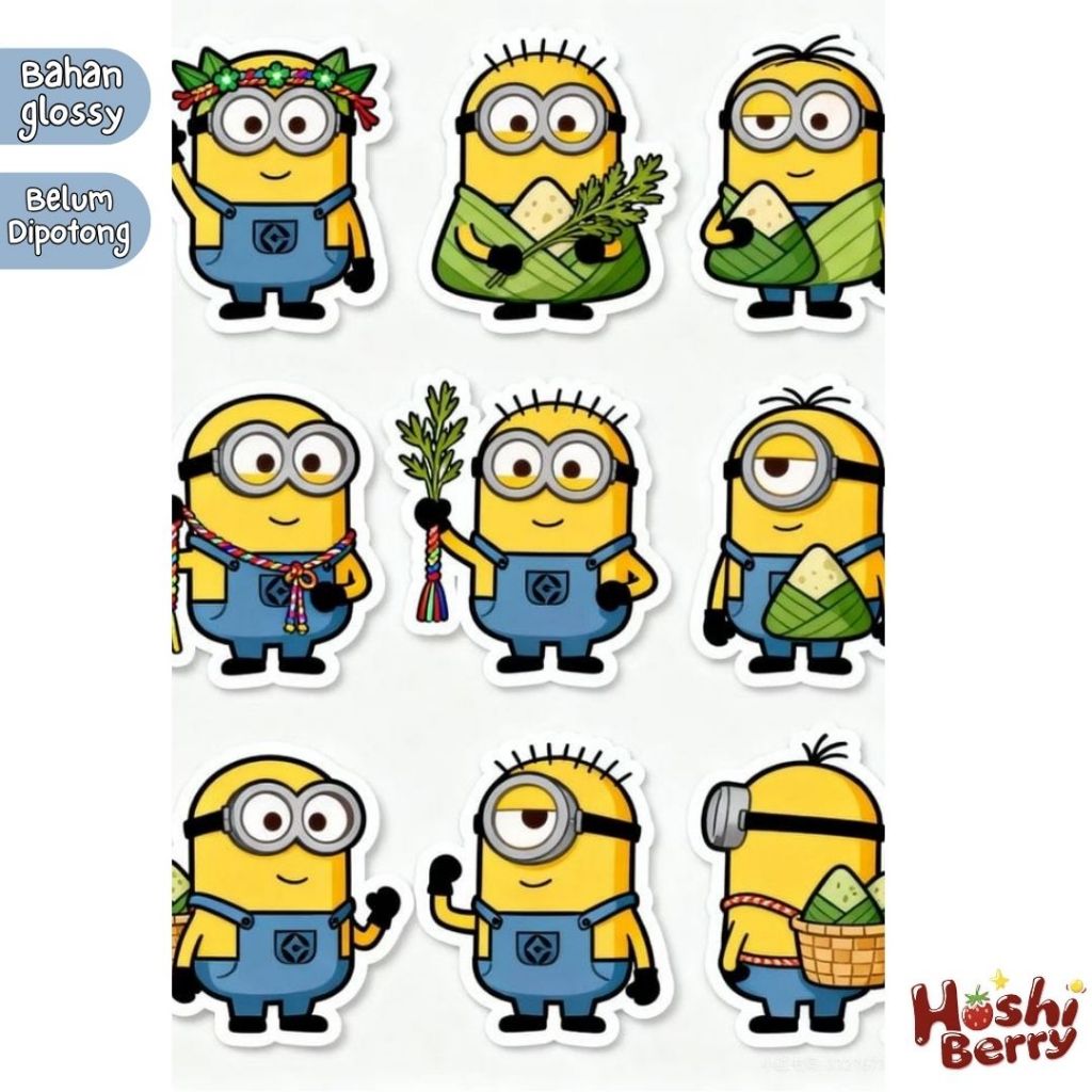Stiker MINIONS Custom 10x15cm - Aesthetic Keren HP & Laptop - HoshiBerry| Wajib Baca Deskripsi