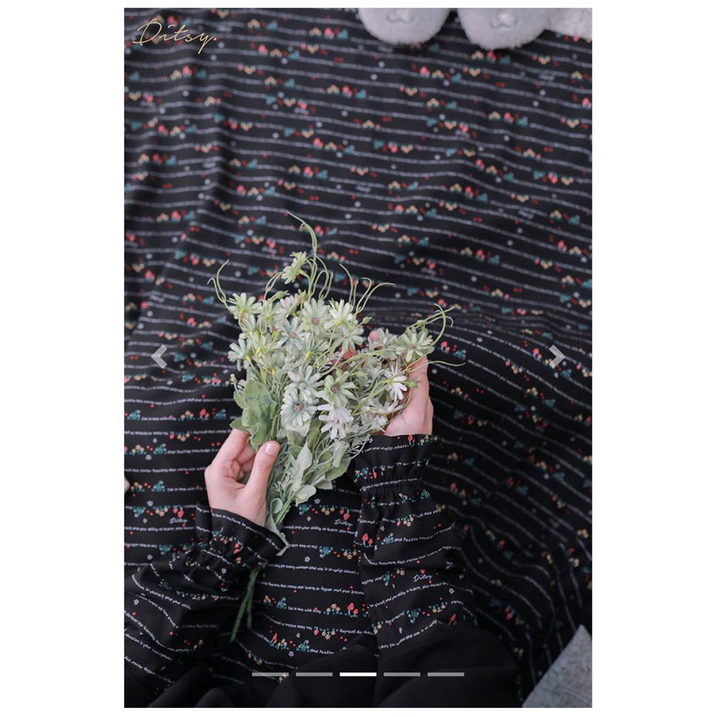 Preloved ditsy nightgown size L black