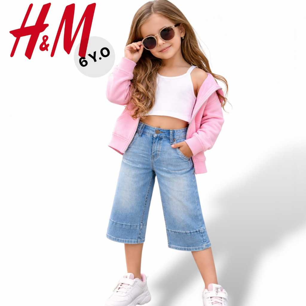 H.M Jeans Pendek Anak Perempuan Baggy | Jeans Anak Cutbray Wanita