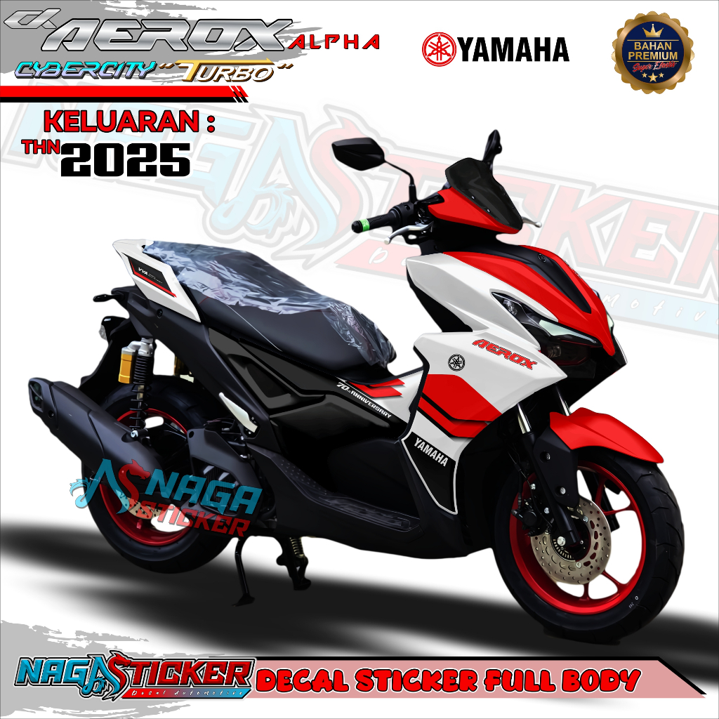 (COD) Decal Sticker Motor Yamaha Aerox Alpha Terbaru Motif Yamaha Anniversary 70 th Custom Premium