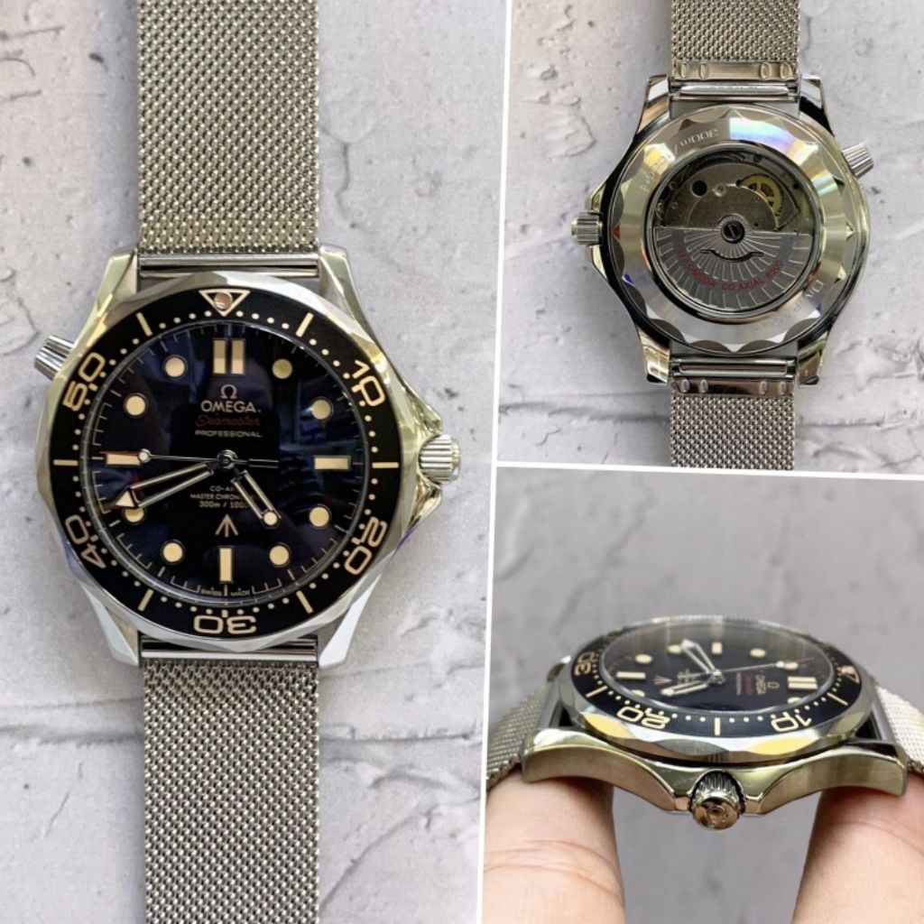 Jam tangan pria OMG Automatic 40MM Seamaster Diver Stainless Japan