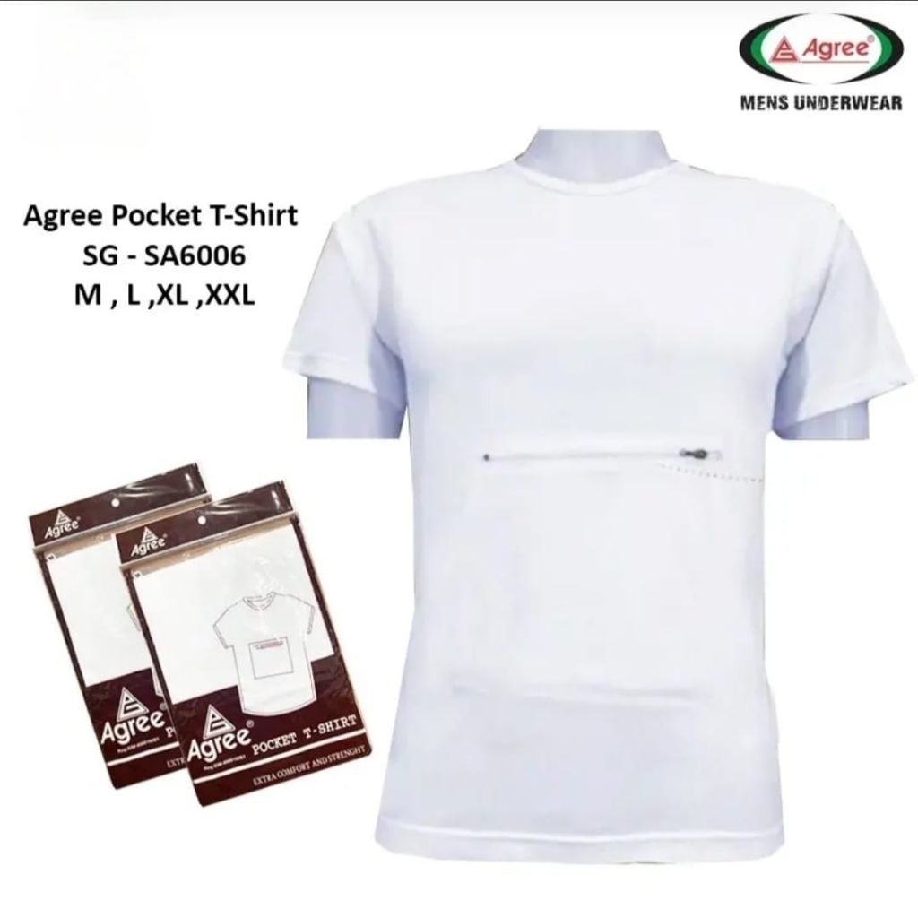 Kaos Cowok Oblong Resleting AGREE XXL ( 1 PCS )