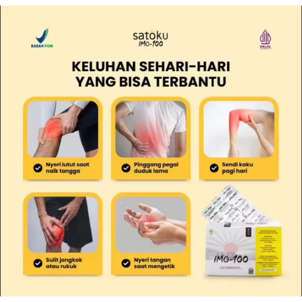 1 BOX Satoku Imo-100 Obat Herbal Nyeri Sendi Lutut Asam Urat Rematik Dan Kolesterol Bpom Satoku Imo1