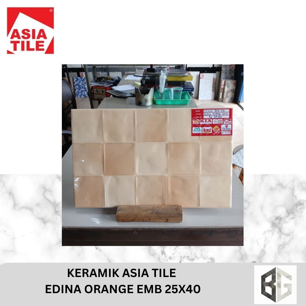 KERAMIK Asia Tile Edina Orange EMB 25x40 Asia Tile