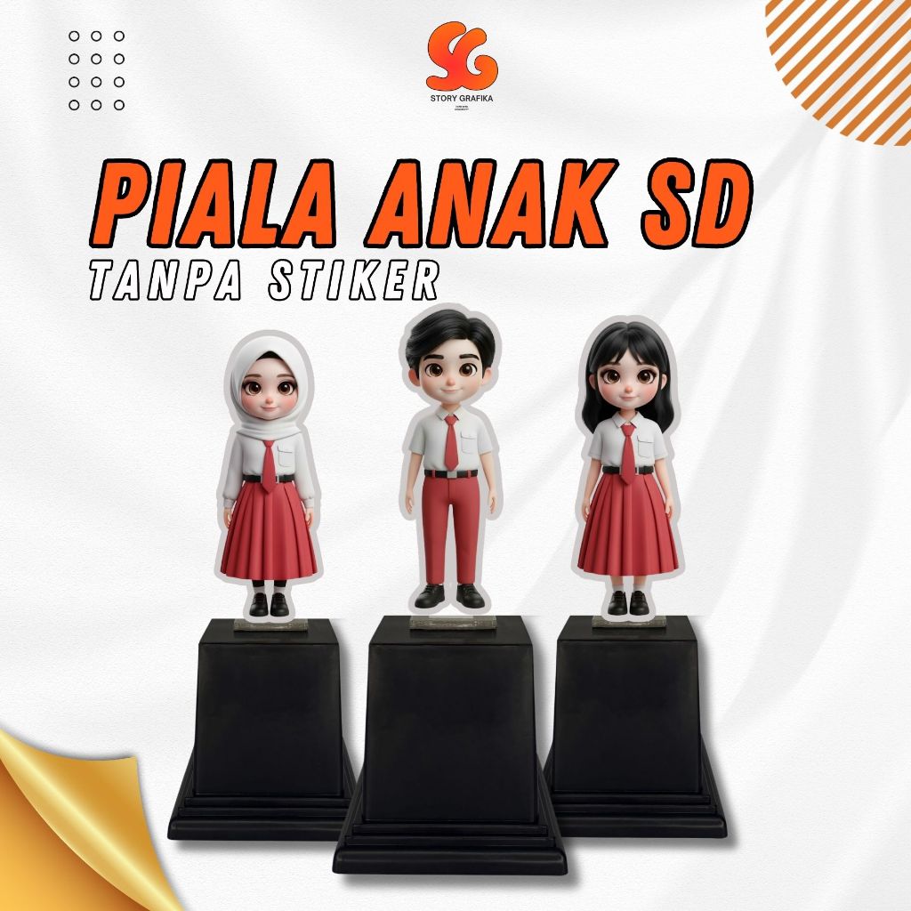 Piala Akrilik Wisuda Anak Sekolah SD | Tanpa Stiker | Hadiah Ranking,Penghargaan