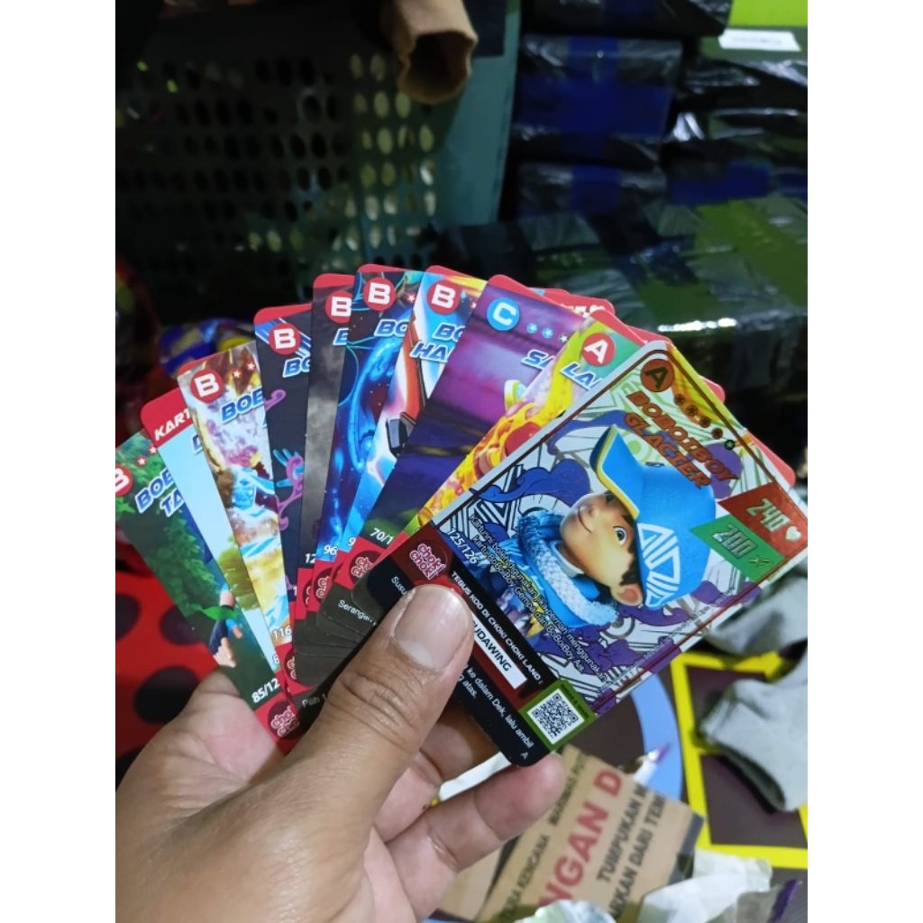 kartu BoBoiBoy/monsta CARD GALACY Silver & GOLD Foil Beliung,Glacier,Sopan,Gentar,Frostfire,dll