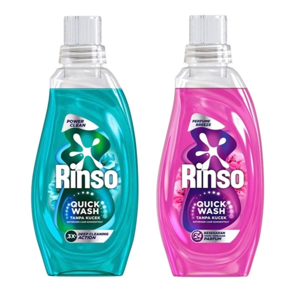 (instant saja) Rinso Power Clean parfume breeze deterjen cair quick wash botol